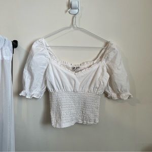 NWOT Abercrombie & Fitch Short Sleeve Smocked Waist Top